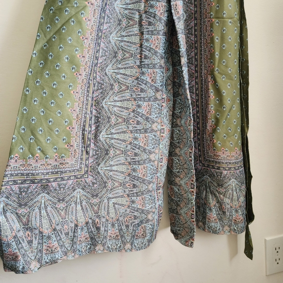 Free People Britt Printed Playsuit Jumpsuit Romper Silky Wide Leg Size 4 - Picture 5 of 16